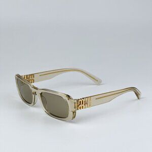 Miu Miu MU08ZS 11T40F BRAND NEW Sunglasses Transparent Brown Rectangle Women